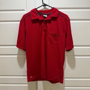 Alo Coolfit Polo Shirt Mens Red‎ Short Sleeve Golf Athletic Pocket M